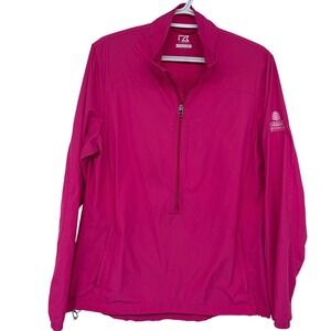 Cutter & Buck Weathertec 1/2 Zip Windbreaker Jacket Large Women's Golf‎ Pink